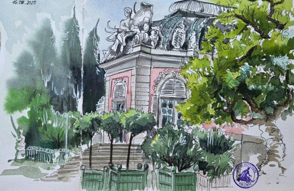 Urban Sketch vom Schloss Benrath